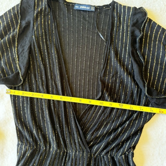 ZARA Knit Gold Metallic Short Dress Size S - Picture 10 of 12